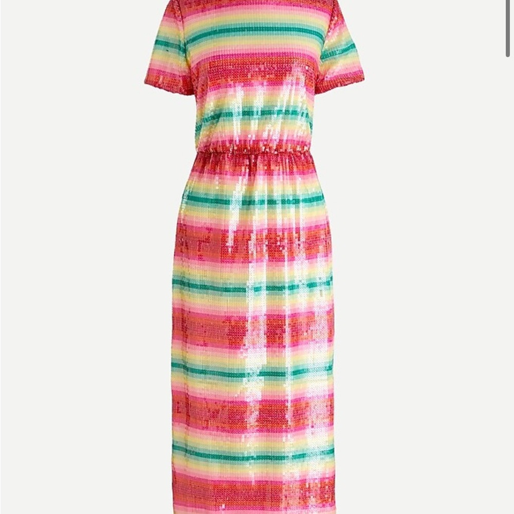J. Crew Multicolor Sequin Midi Dress